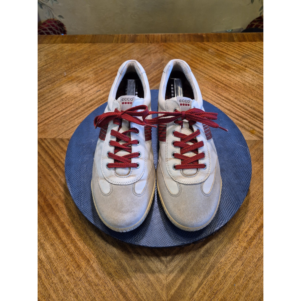 ECCO Mens Biom Hydromax White/Red Leather Spikeless Golf Shoes sz. 47 mens 13